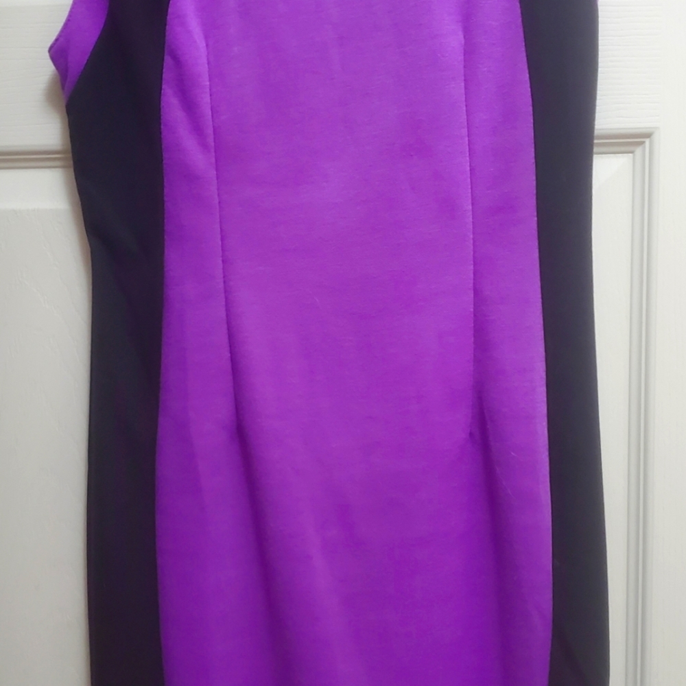 Purple and black  pencil  dress cotton knit polyester